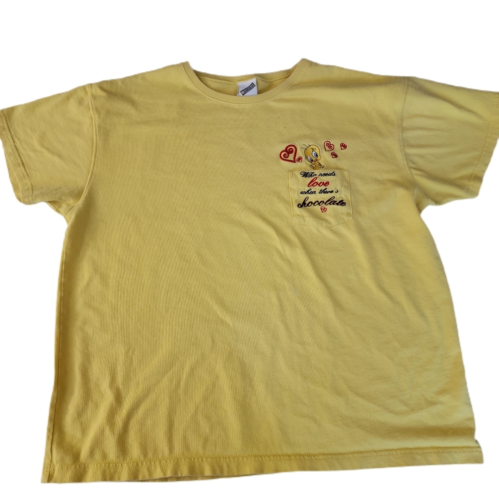 Vintage Warner Bros Tweety Bird‎ Yellow Casual Crew